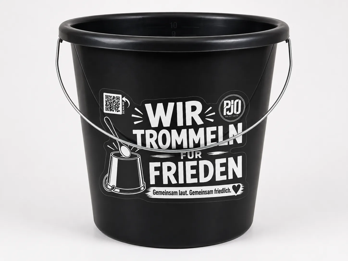 Trommeleimer Aufkleber schwarz